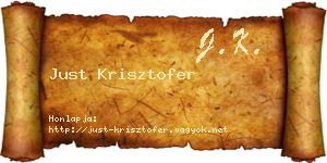 Just Krisztofer névjegykártya